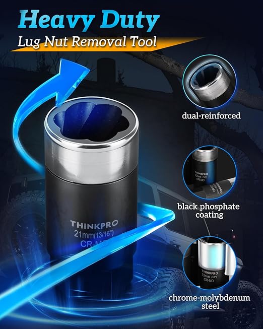 Locking Lug Nut Removal Tool,Heavy Duty Wheel Lock Removal Kit | 10 Pieces Lug Nut Extractor,Wheel Lock Removal Tool for Stripped, Rounded or Damaged Lug Nuts Removing