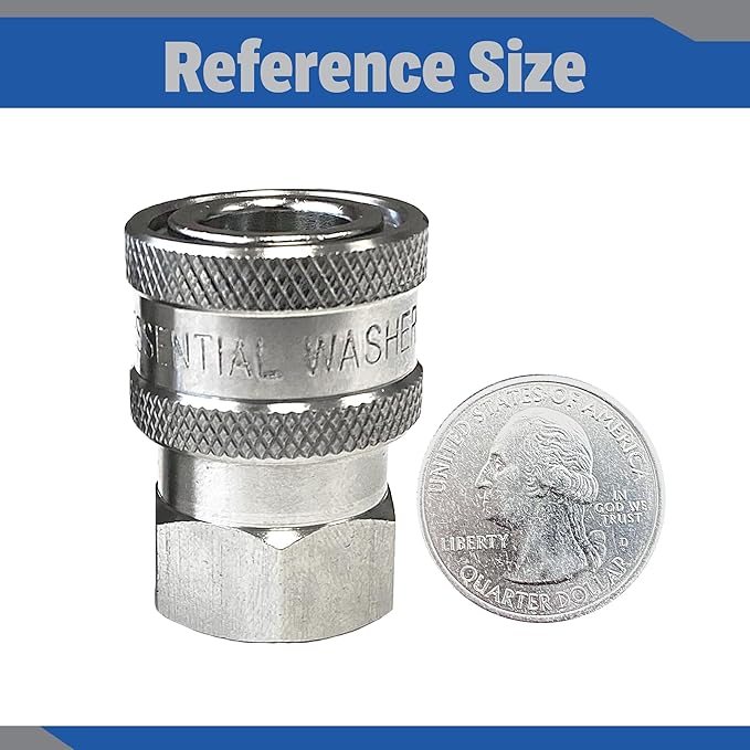 Essential Washer Stainless Steel ¼” Quick Connect Female NPT | Pressure Washer Quick Connect Fittings | 5000 PSI | Set Of 2