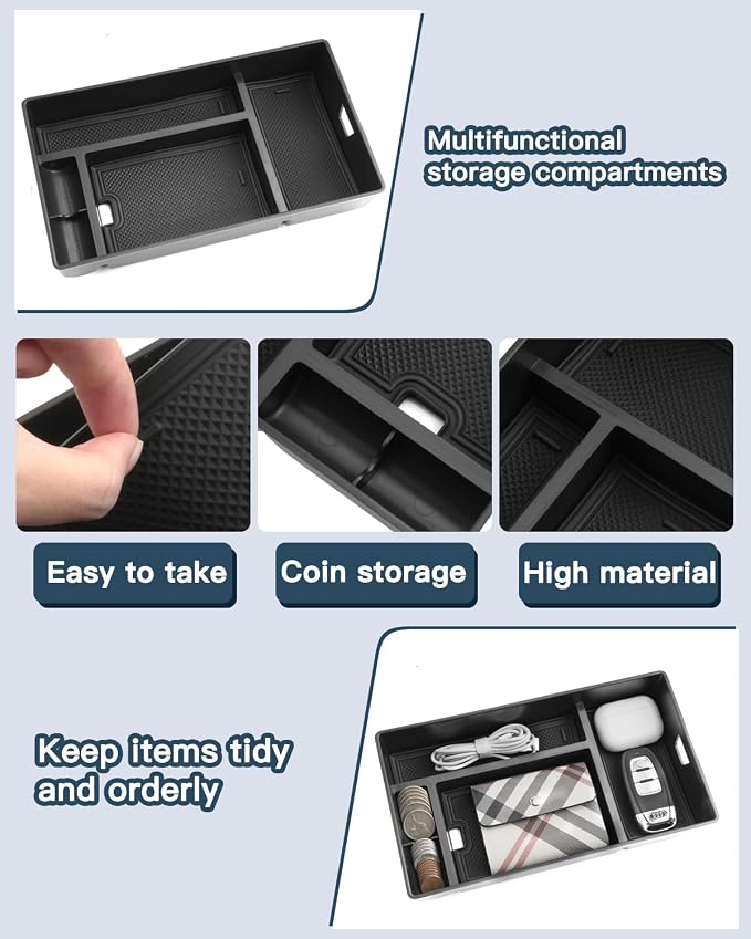 Ruiya 2022-2026 Lexus NX Center Console Organizer for 2026 Lexus NX Accessories ABS Material Armrest Storage Tray Compatible with 2022 2023 2024 2025 2026 Lexus NX 250/350/350h/450h