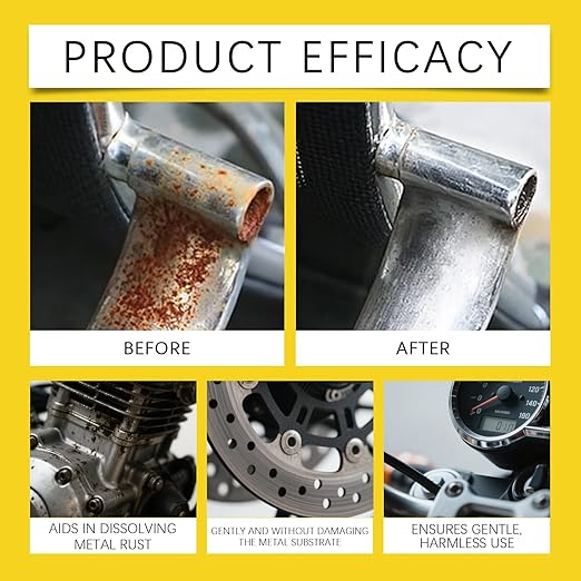 Automotive Rust Remover Spray,Multi-Functional Quick-Acting Rust Removal Spray,Rust Remover for Metal,Heavy Duty Metal Cleaner for Vehicles,Tools,Chains,Iron (2pc)