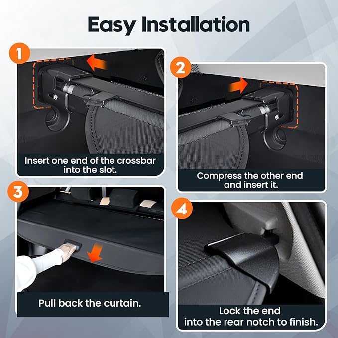 Powerty Cargo Cover for 2018-2024 Chevy Equinox/GMC Terrain Accessories, Trunk Cover Retractable Trunk Shielding Shade Cargo Luggage Cover for 2018-2024 Chevy Equinox/GMC Terrain