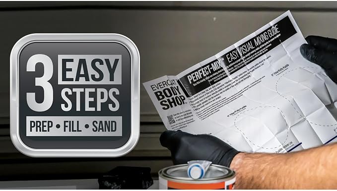 Evercoat Body Shop 105007 Pro-Grade Fiberglass Resin for Repairing and Rebuilding Panels & Holes in Fiberglass, Metal, Wood & More, Easy Mix Hardener Included 32 Fl Oz.
