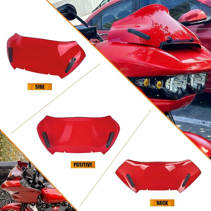 10" Windshield Windscreen Wind Splitter Fit For Harley Road Glide 2023.5-2026 Red