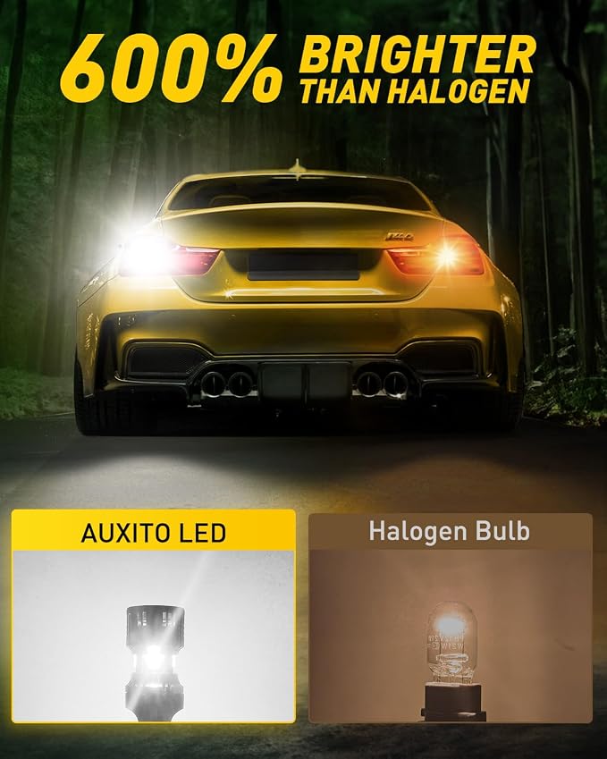 AUXITO 7443 7440 LED Bulb Reverse light with Built In Resistor Canbus Ready 7441 7444 W21W LED White Bulb for Backup Parking Daytime Running Turn Signal Lights, Pack of 2