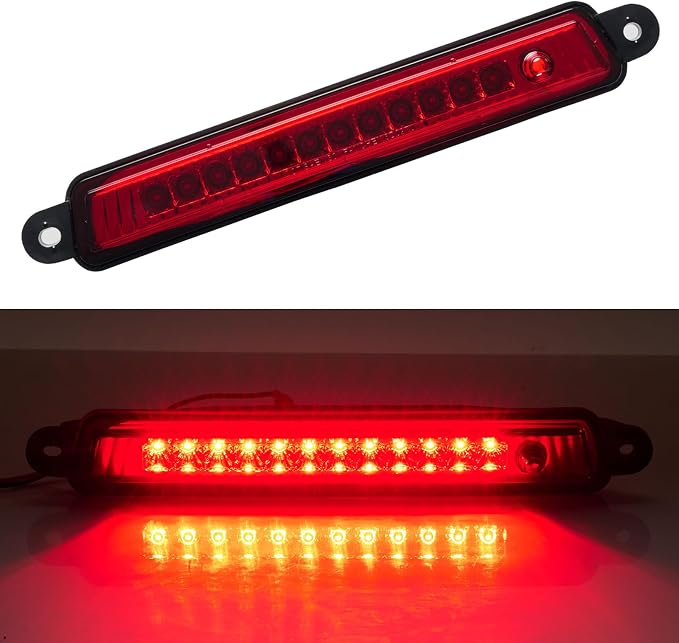 Third 3rd Brake Light LED for 2005-2015 Nissan Armada, High Mount Rear Brake Lights Assembly for 2004-2010 Infiniti QX56, Waterproof Center Cab Lamp Stop Light, Red Lens
