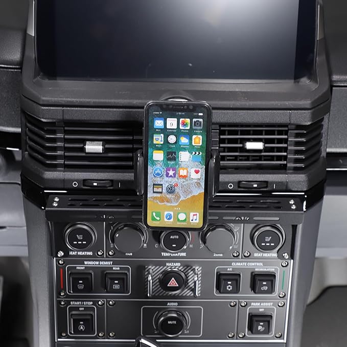 Compatible with INEOS Grenadier 2020-2024 Car Phone Mount and Walkie Talkie Mount Stand Set, Centre Console Multifunctional Track Mobile Phone Holder Expansion Platform (Style A)
