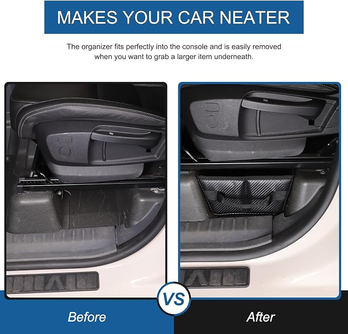 Compatible with Ineos Grenadier 2020-2024 Under Seat Storage Tray, Customized Driver Passenger Underseat Hidden Organizer Tool Box Organizer with Anti-slip and Handle (Carbon Fiber Pattern)