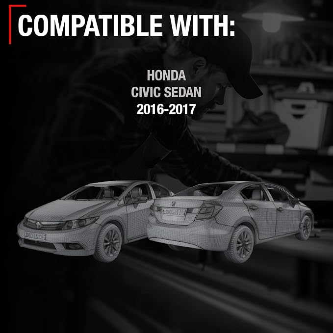 Rear View Backup Camera, Reverse Park Assist - Compatible with 2016-2017 Honda Civic Sedan - OEM 39530TBAA01, HO1960136