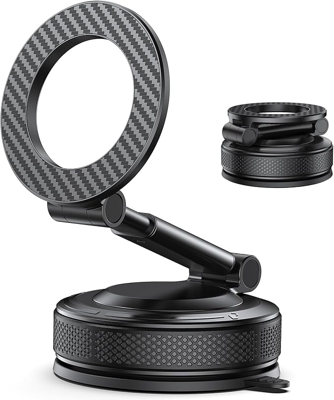 Car Phone Mount for Your Car, Magnetic Phone Holder for Car with Extendable Arm, Foldable Dashboard Phone Mount Designed for Larger Phones Compatible with iPhone 17/16/15/14/13/12