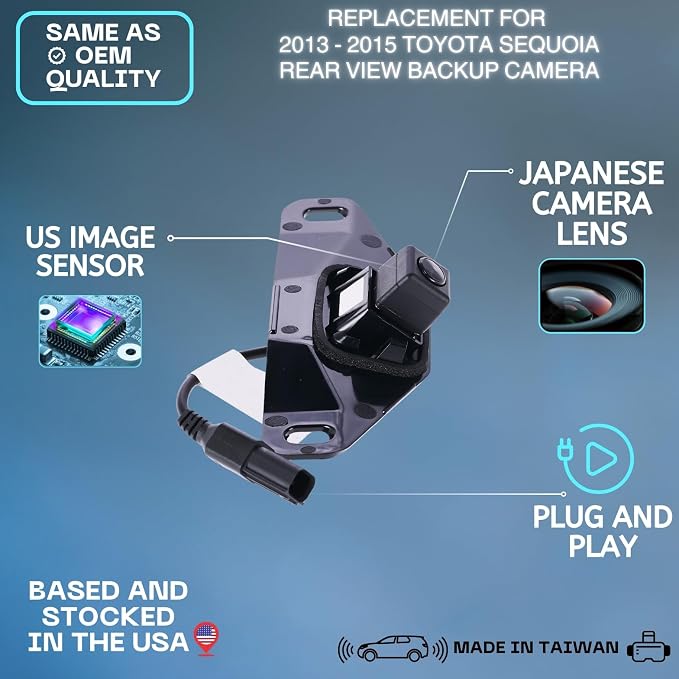 Backup Camera Replaces for 2013 2014 2015 Toyota Sequoia OE Part# 867900C010 | 86790-0C010