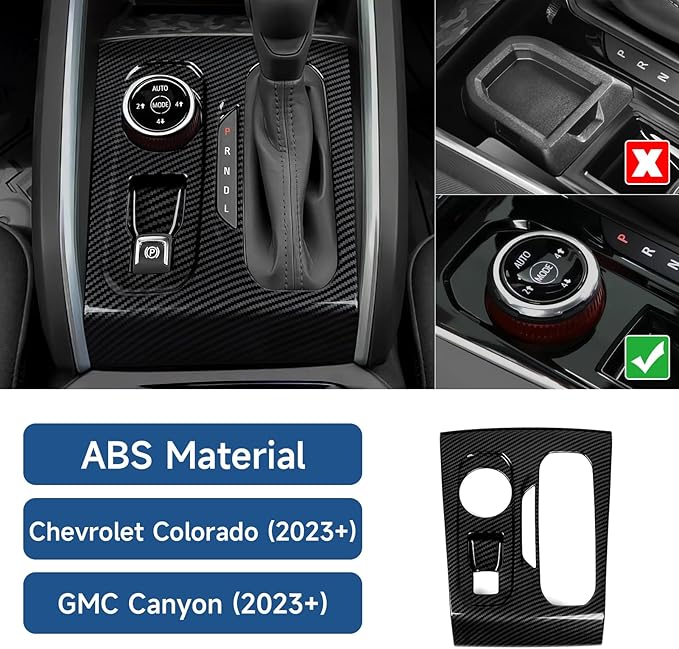 Car Gear Shift Control Panel Sticker ABS Carbon Fiber Decal Interior Trim Cover for Chevrolet Colorado/GMC Canyon 2023 2024 2025 2026 Accessories