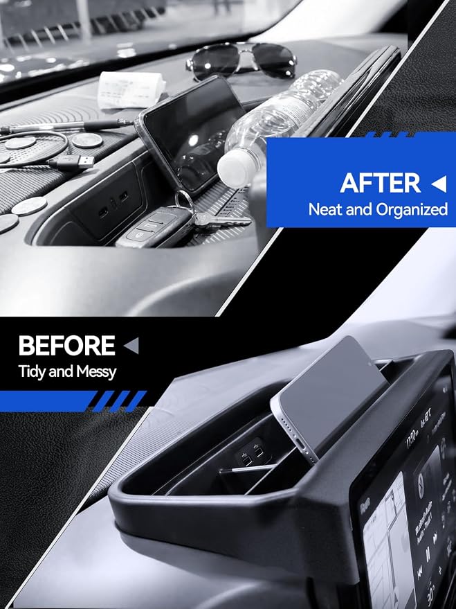 for Bronco Dashboard Console Organizer 2025-2026 Ford Bronco Sport Accessories Behind Screen Organizer Storage Box Console Dash Tray