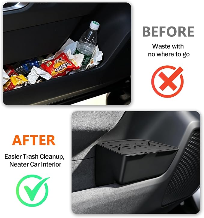 2PCS Door Side Trash Can with Lids Compatible with 2026 Toyota RAV4 Plug-in Hybrid&RAV4 Hybrid, Sof&Easy to Clean Silicone Door Garbage Bin Storage Box for 6th Gen Toyota RAV4 Accessories