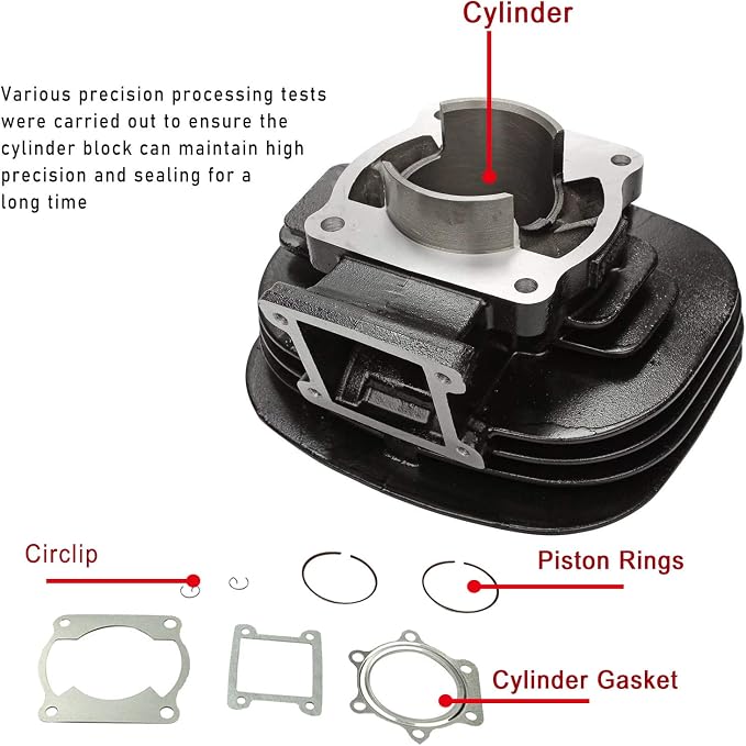 BLACKHORSE-RACING Cylinder Carburetor Piston Gasket Top End Kit Set Rebuild Kit Compatible with Yamaha Blaster 200 YFS200 1988-2006, Replaces# 2XJ-11311-02-00 5VM-14101-00-00