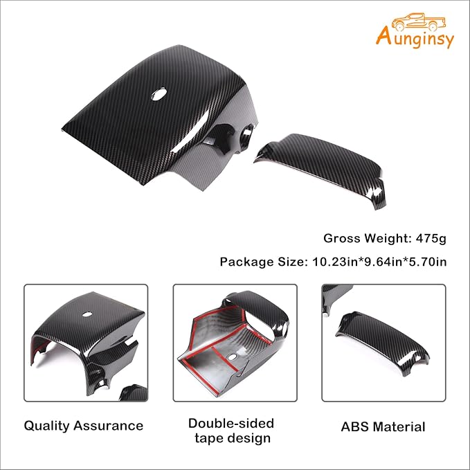 Car Steering Wheel Column Shroud Trim Cover Fit Toyot@a Tundra 2022 2023 2024 Center Console Steering Wheel Base Upper Lower Panel Decorative Cover Protect Sticker Interior Accessories(Manual Version)