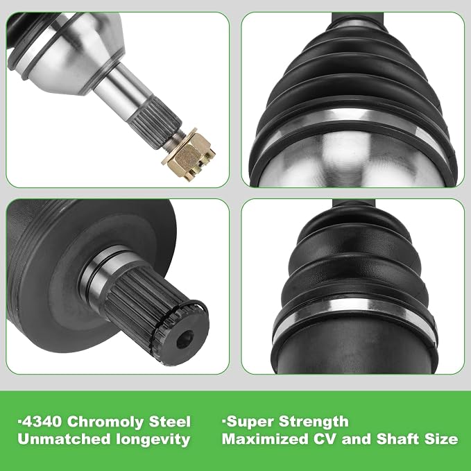 Rear Left & Right CV Axle for Can-Am Defender HD5 HD8 HD9 HD10 | Fits HD5 17-21, HD8 16-21, HD9 22-24, HD10 16-19, Base MAX DPS XT editions, 705502406, Excludes CAB, XMR, PRO & Lone Star