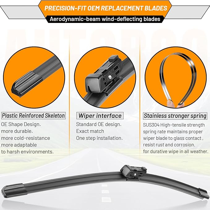 AUTOBOO 26"+19" Windshield Wipers Replacement for Tesla Model 3 2017 2018 2019 2020 2021 2022 2023 2024 2025 Model Y 2020 2021 2022 2023-2025 -Original Factory Quality (Pack of 2)