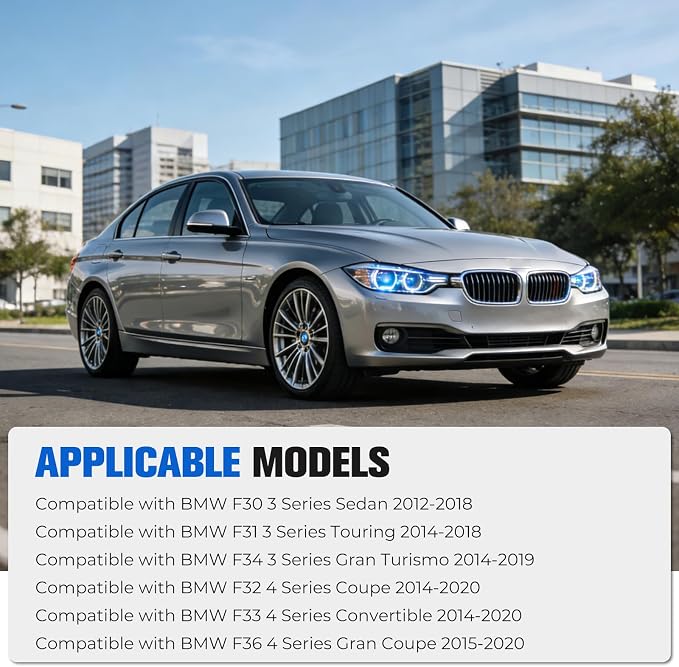 13PCS Carbon Fiber Interior Trim Kit Compatible with BMW 3 Series F30 F31 F34 2012-2019 Compatible with 4 Series F32 F33 F36 2014-2020