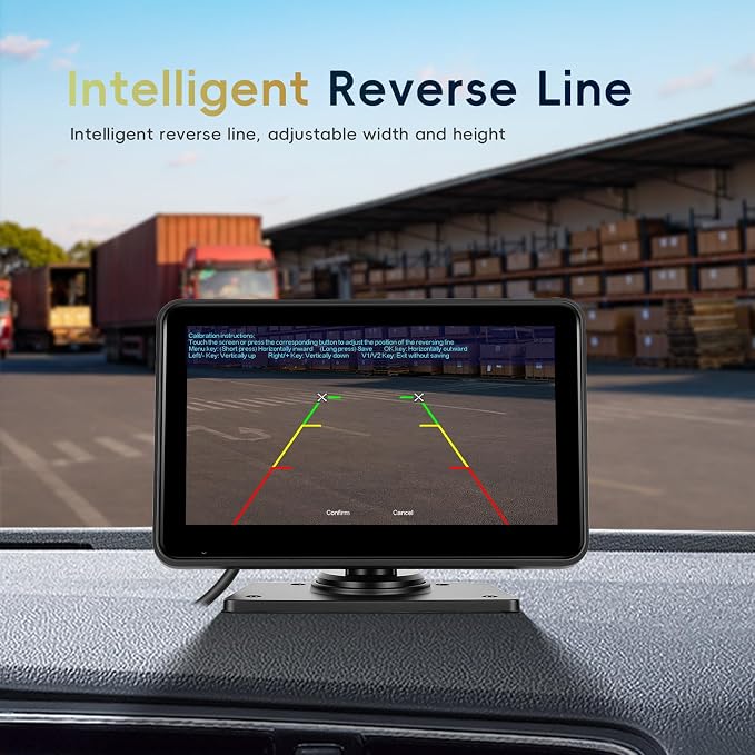 7 Inch IPS Touch Screen Backup Camera for Car 1080P Full HD Dual Camera IP68 Waterproof Rear View Camera High-Performance Chip Wired Stable Transmission Recording Function for Car/Truck/Pickup/SUV/Van