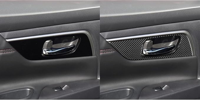 Soft Real Carbon Fiber Compatible with Nissan Altima 2013 2014 2015 2016 2017 2018 Interior Accessories Rear Inner Handle Cover Trim Sticker