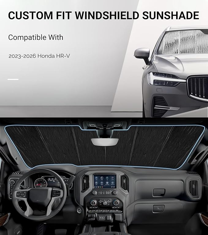Pigenius Windshield Sunshade for Honda HR-V 2023-2026, Reversible Silver/Black