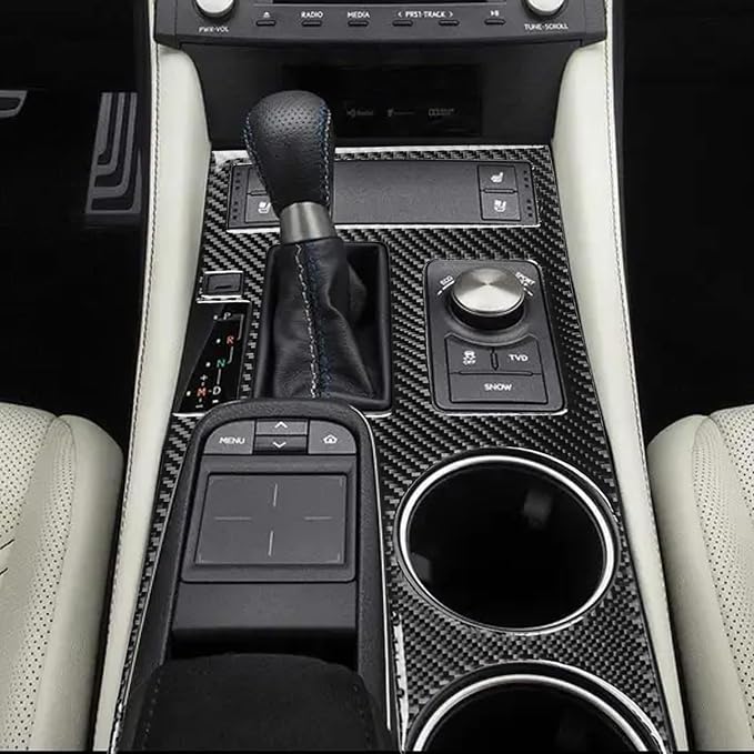 Soft Carbon Fiber Automotive Interiors Gearshift Panel 1/Piece Decorative Sticker for Lexus RC300 350 200T 15-24 Carbon Fiber Interior Accessories