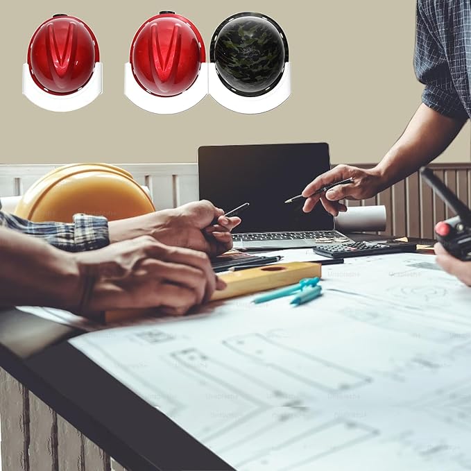 Hard Hat Rack 2 Pcs, Hard Hat Storage Rack Hard Hat Helmet Holder,Hard Hat Placement Hanging Rack for Workshop Office Living, Only Fits Helmets with Brims (Simple style)