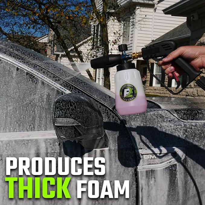 ExoForma Foam Cannon - Heavy Duty Foam Blaster, Adjustable Foam Nozzle, Creates Thick Foam & Suds for Pressure Washer, 1/4" Quick Connector, 1L Bottle