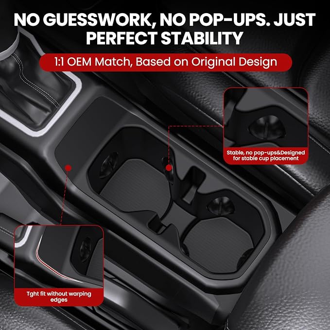 Metal Gear Shift Center Console Organizer Bundled with Cup Holder Insert for JL JLU 4xe 2025 2024 2023 2022 2021 2020 2019 2018& Gladiator JT 2020-2025 Interior Storage Accessories Shifter Storage Box