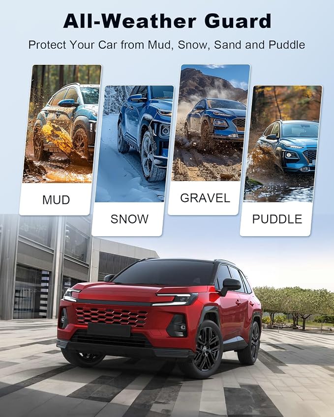 BIXUAN 2026 RAV 4 Door Splash Guards for 2026 Toyota RAV 4 (6th Gen), TPE Interior Door Panel Protector & Organizer, Waterproof & Anti-Rattle Door Pocket Liner, Custom Fit 2026 RAV 4 Accessories