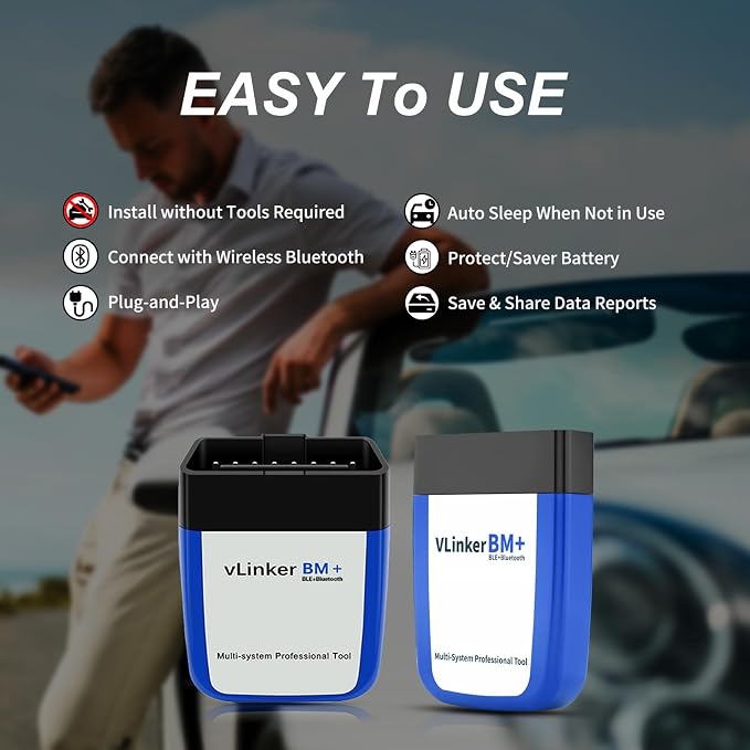 VGATE vLinker BM+ Bluetooth Pro OBD2 Scanner for Car Diagnostic Scan Tool and Check Engine Light Code Reader Wireless OBDII Auto Diagnostic Scanner Tool for iOS, Android and Windows