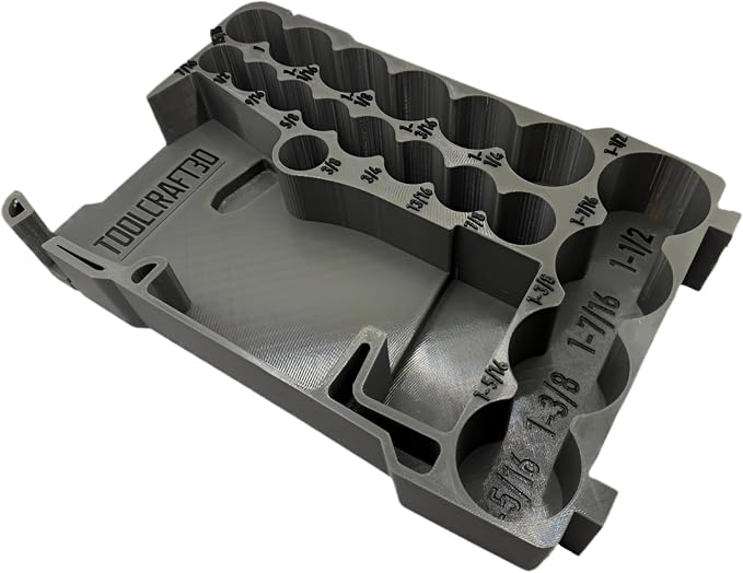 3d Printed Insert Designed for Milwaukee M12 Stubby 1/2" Impact (2563-20) and Packout Organizer (Insert Only) (Gray, SAE)