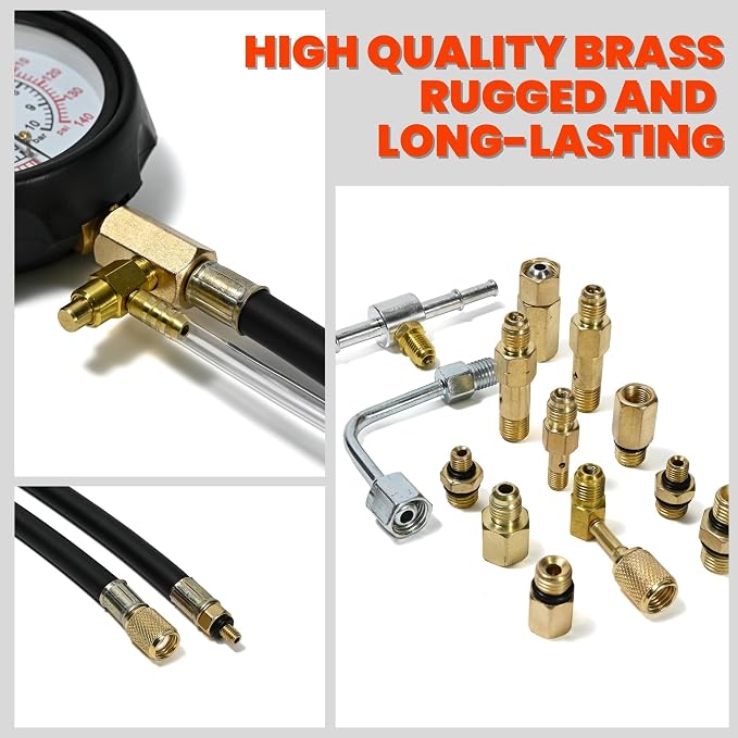 NP Diesel Fuel Pressure Gauge Kit Petrol Fuel Pressure Tester Fuel Injection Pump Diagnostic Tool