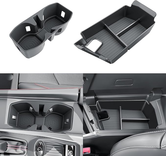 SKTU 2PCS for 2024 2025 2026 Dodge Charger Center Console Organizer for 2024 2025 2026 Dodge Charger Daytona Cup Holder Console Tray Dodge Charger 2024 2025 2026 Accessories ABS Storage Box