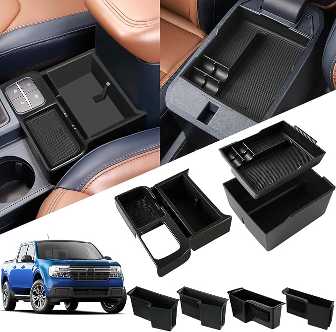 7pcs Center Console Storage Organizer Sunglass Holder for Ford Maverick 2022-2026, with Door Handle Storage Organizer, Center Console Armrest Organizer Set Fit Maverick Accessories
