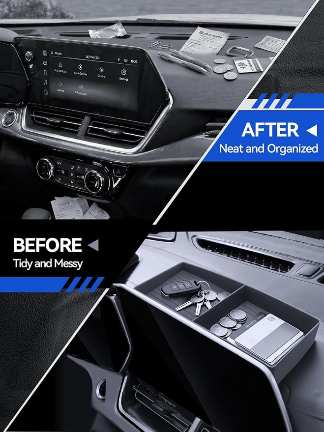 for Traverse Dashboard Console Organizer 2024 2025 2026 Chevy Traverse(LS/LT/Z71/High Country/RS) Accessories Behind Screen Organizer Storage Box Console Dash Tray