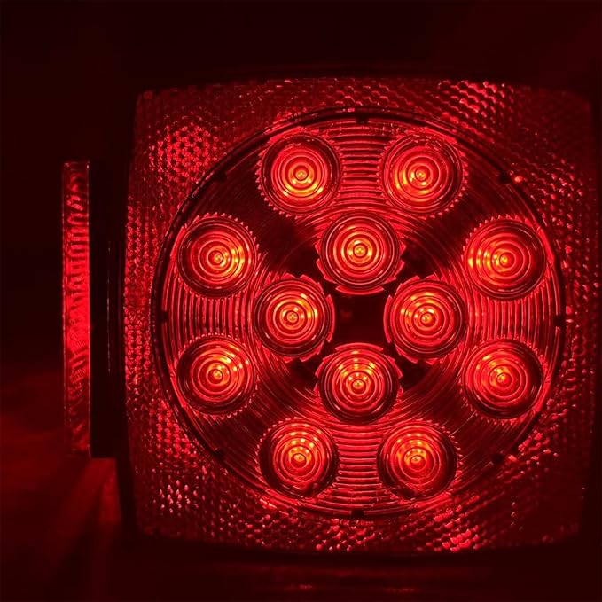 fouwick LED trailer lights Kit, 12V Submersible Tail Marker Lights Wiring Lamp Harness for Boat Car Truck RV Utility snowmobile turn signal license plate stop reverse Trailer Accessories