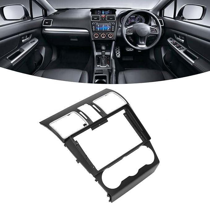 Double DIN Dash Kit, Fydun 9 inch Black ABS Car audio Panel Stereo Fascia Dash Install Trim for FORESTER 2012‑2015