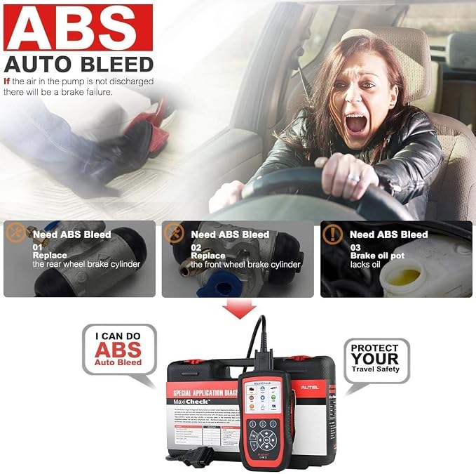 Autel MaxiCheck PRO Auto Bleed Scan Tool for ABS Brake Bleeding, ABS SRS OBD2 Diagnostic Scanner, Oil Reset, BMS, EPB, SAS Services for Specific Vehicles Up to 2015, Lifetime Free Updates