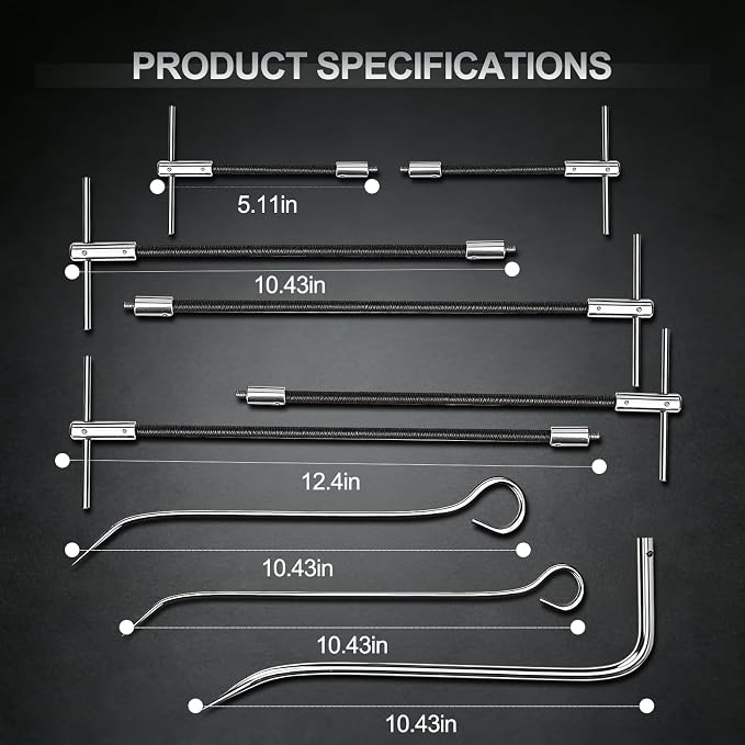 23pcs Gland Packing Extractor Set, Steel Alloy Packing Puller with Flexible Shaft Corkscrew Pulling Hook, Removal Tool Kit with Toolbox