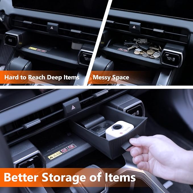 For 2026 Toyota RAV4 Silicone Center Console Wireless Charger Drawer Organizer Tray Scratch Scuff-free Easy to Clean, 6th Gen Hybrid&Plug-in Hybrid (PHEV) Interior Accessories