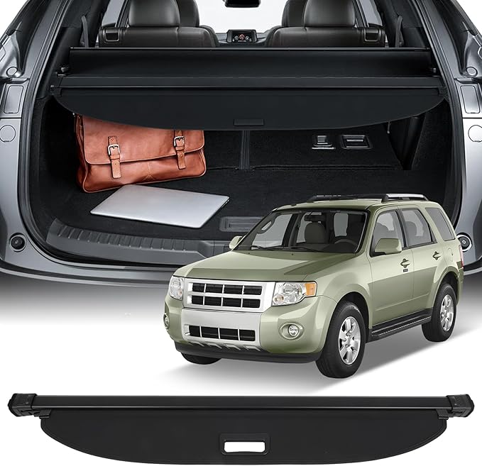 SCITOO Retractable Rear Cargo Cover Shade 2008-2012 Fit for Ford Escape Rear Trunk Retractable Security Shade Cover