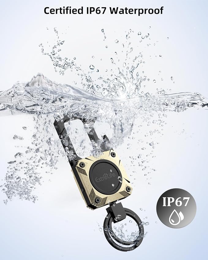 ExtreLife Keychain, Works with Apple Find My, Bottle Opener, Carabiner Car Key Chains with Gps Tracker