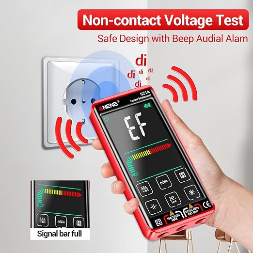 ANENG Digital Multimeter Tester Smart Touch TRMS Auto-Ranging 9999Counts Rechargeable anti-burning Ohm Amp VoltMeter With NCV,DC/AC Current,Voltage,Resistance Diodes,Continuity,Capacitance,Temperature