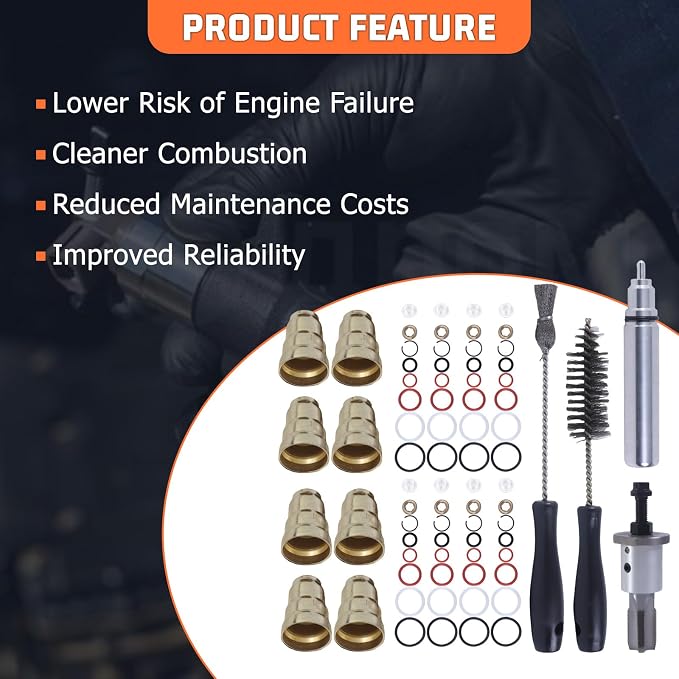 F4TZ9F538A Injector Sleeve Cup Remover Installation Tool Kit Fit For 1994-2003 F250 F350 F450 F550 E250 E350 E450 ESD FSD 7.3L Replacement Parts
