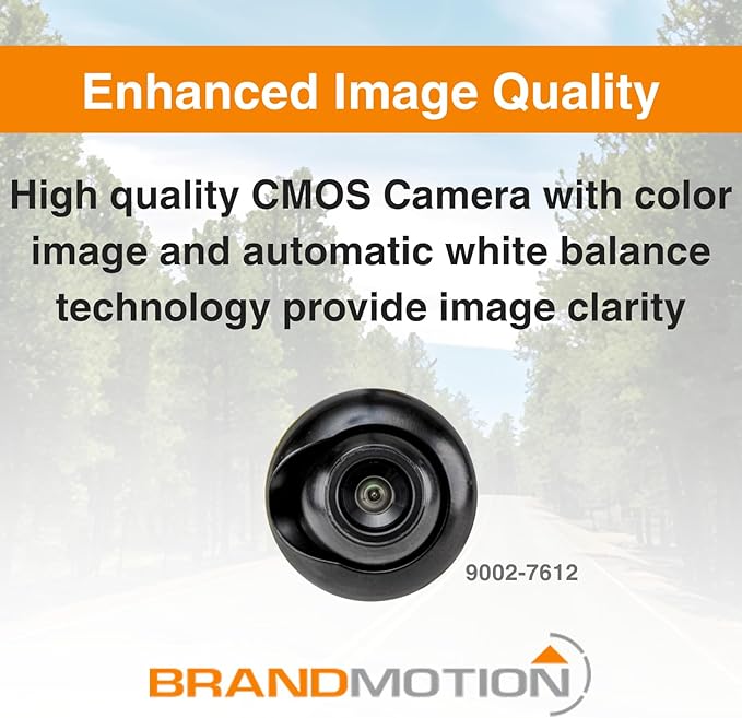 Brandmotion 9002-7612 Universal Snap-in Adjustable Bullet Camera | Waterproof Case | Color Image with Automatic White Balance | Parking Grid Lines Available | Low Profile Flush Mount