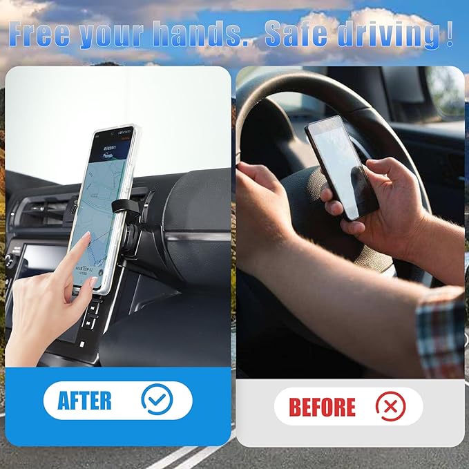 HAPPYHORSE Car Phone Mount Compatible with Toyot@ 86/Subaru BRZ 2022-2024 Car Central Control Right Side Mobile Phone Bracket Phone Holder Phone Mount with Self-Adhesive Base Accessories (Type B)