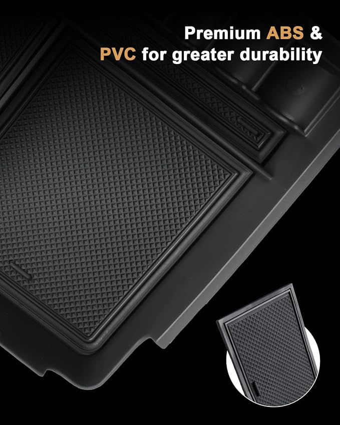 ECOZEN Center Console Organizer For 2022-2026 Nissan Frontier - Armrest Box Storage Tray Compatible with 2022-2026 Frontier Accessories - Armrest Organizer Solid ABS with Anti-Slip Mat