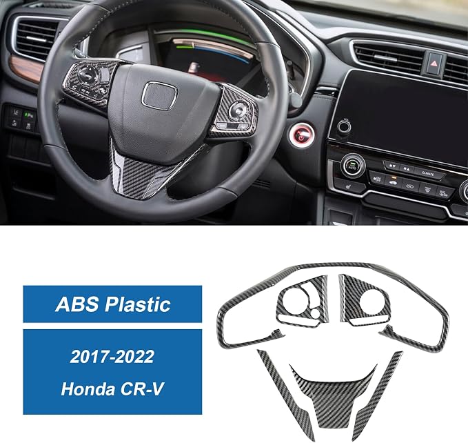 Carbon Fiber Steering Wheel Cover Compatible with 2017-2022 Honda CR-V CRV