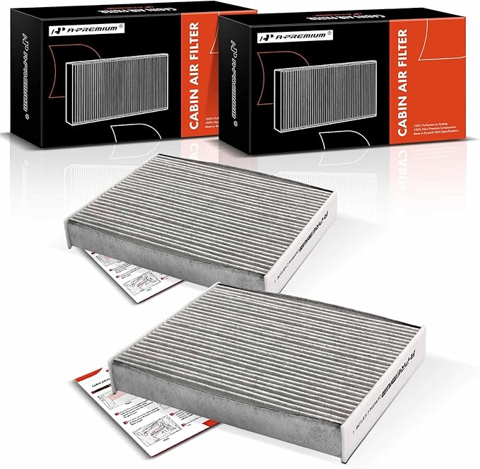 A-Premium 2-PC Cabin Air Filter with Activated Carbon Compatible with Land Rover Range Rover, Range Rover Sport, 2023 2024 2025, 3.0L 4.4L, Behind Glove Box